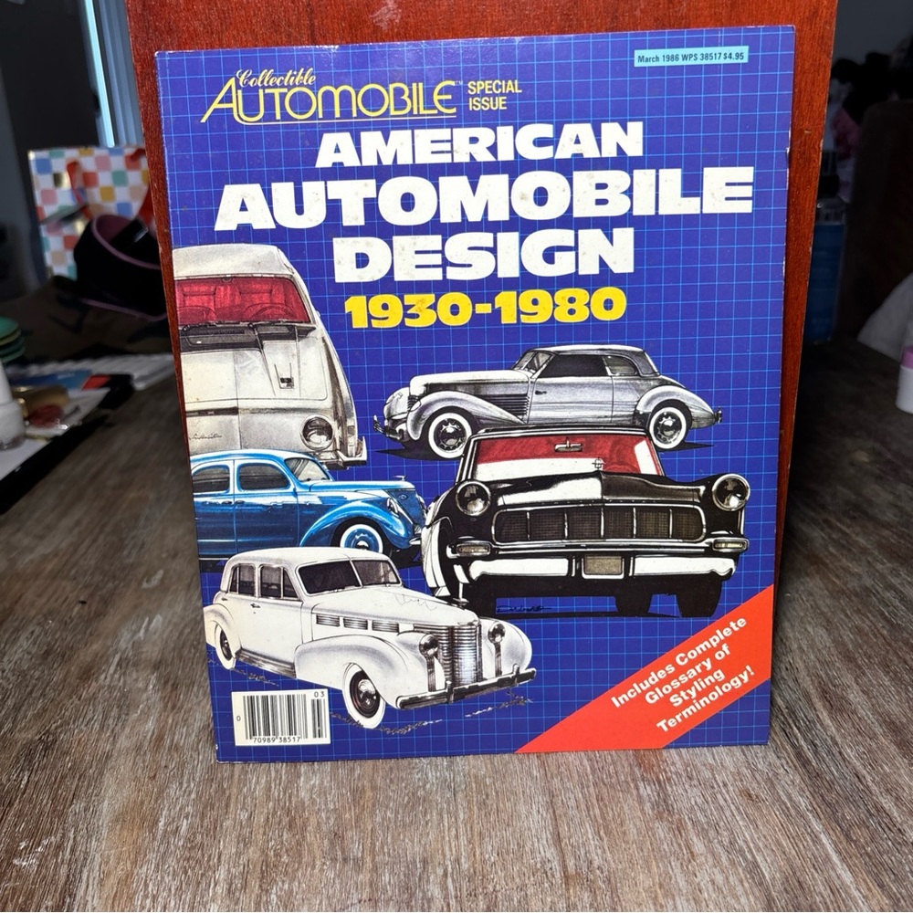 Collectible Automobile American Automobile Design 1930-1980 Book - Blue Cover